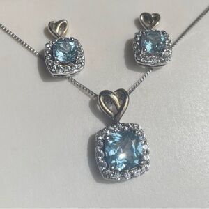 Elegant Silver and Blue Jewelry Set